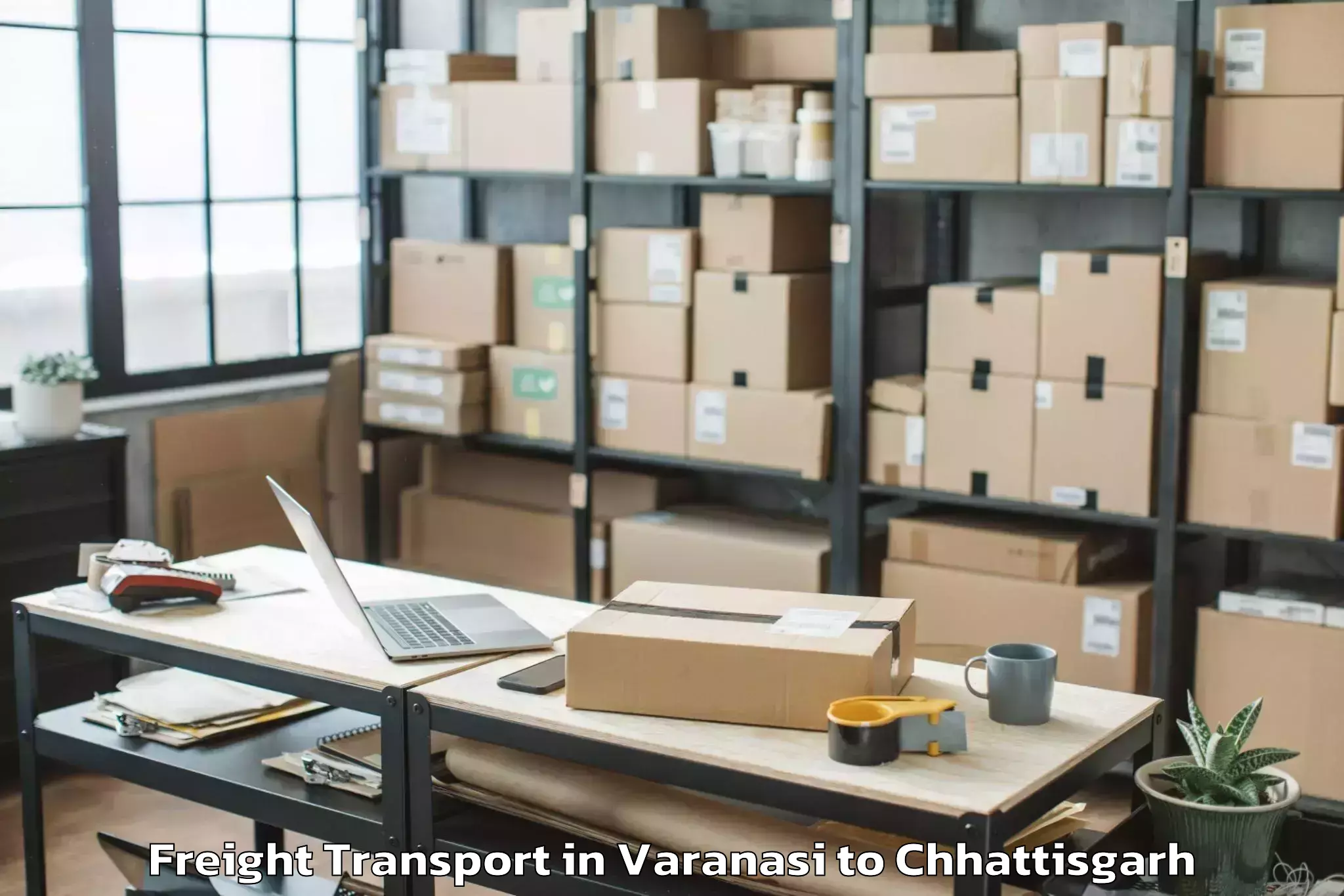 Quality Varanasi to Kharsia Freight Transport